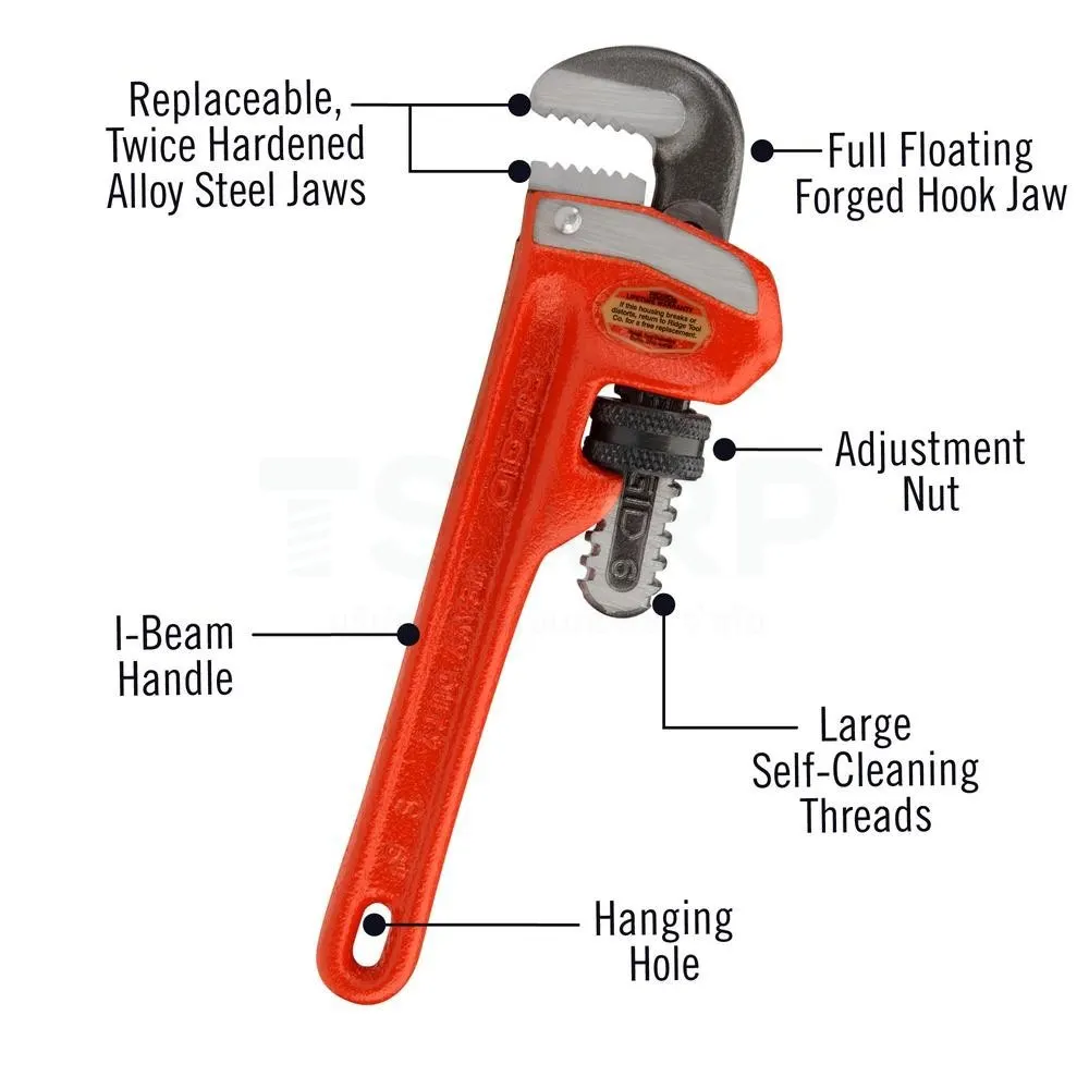RIDGID ประแจจับแป๊ปปากตรง ขนาด 8 นิ้ว จับท่อได้ 1 นิ้ว รุ่น 31005 - Image 3