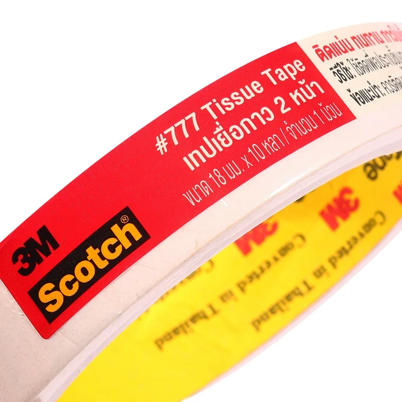 3M 777 เทปเยื่อกาว 2 หน้า แบบบาง 18มมX10หลา - Image 3