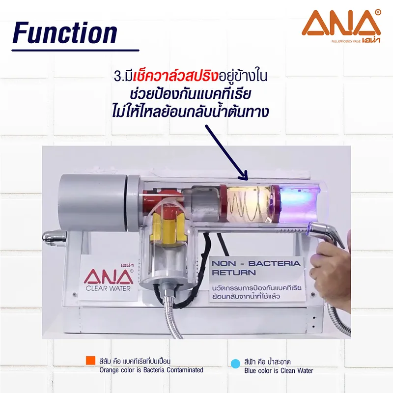 ANA รุ่น 1731 แองเกิ้ลวาล์ว3ทางANTI-BACTERIA 1/2" - Image 3