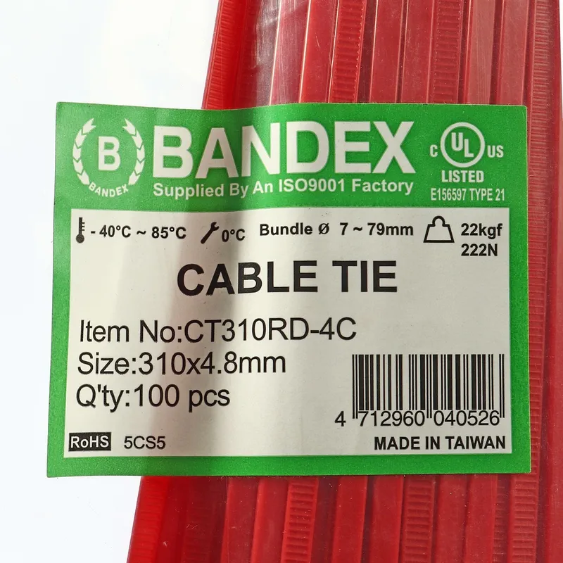BANDEX CT310RD-4C เคเบิ้ลไทร์ 12" แดง (100 เส้น) - Image 4