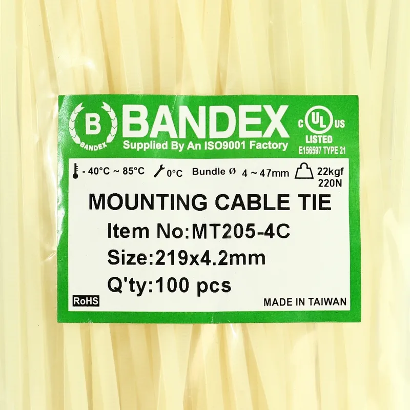 BANDEX MT-205-4C เคเบิ้ลไทร์หัวล็อคสกรู 8" (100 เส้น) - Image 3