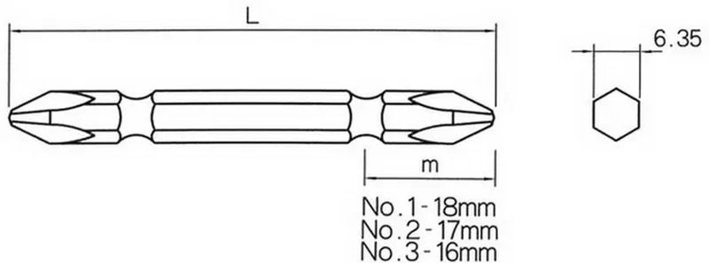 BIX "G" TYPE(B12)1X110 ดอกไขควง 2 หัวคอยาว