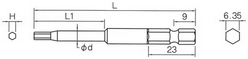 BIX "G" TYPE(B35X)4X50 ไขควงหัวหกเหลี่ยม