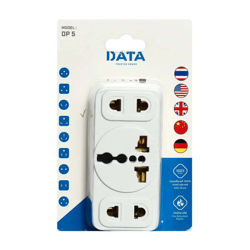 DATA DP5 อะแดปเตอร์ UNIVERSAL 1 ช่อง + 2 ขา 2 ช่อง - Image 4