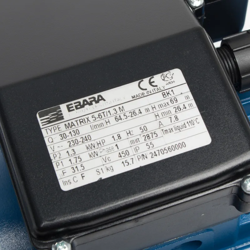 EBARA MATRIX 5-6T/1.3M ปั๊มน้ำหลายใบพัดแนวนอน - Image 5