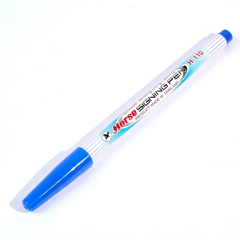 HORSE ปากกาเมจิก H-110 หัวแหลมตราม้า สีน้ำเงิน
