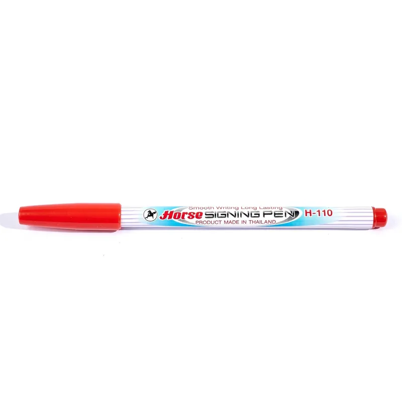 HORSE ปากกาเมจิก H-110 หัวแหลม ตราม้า - สีแดง - Image 2