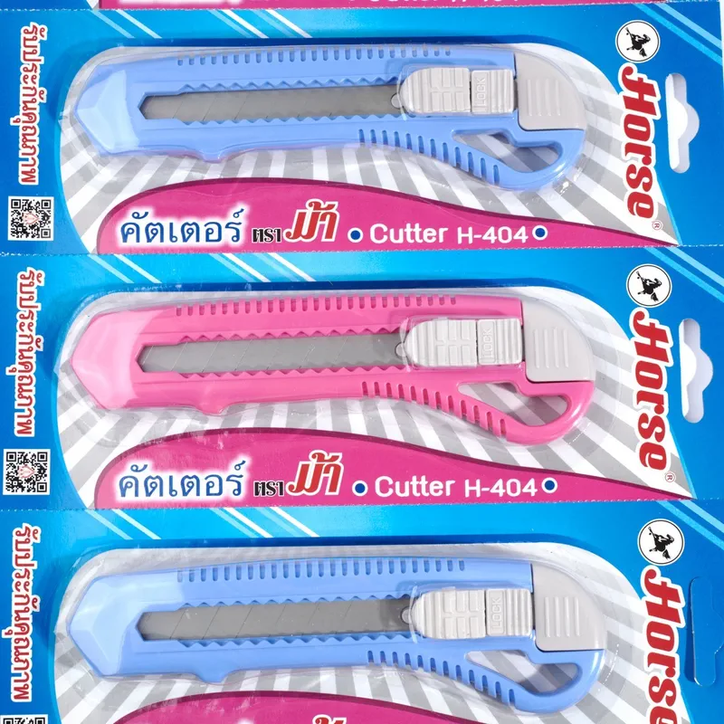 HORSE H-404 มีดคัตเตอร์ ใบมีด18 มม(6ชิ้น/แพ็ค) - Image 2