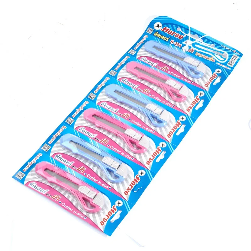 HORSE H-404 มีดคัตเตอร์ ใบมีด18 มม(6ชิ้น/แพ็ค)