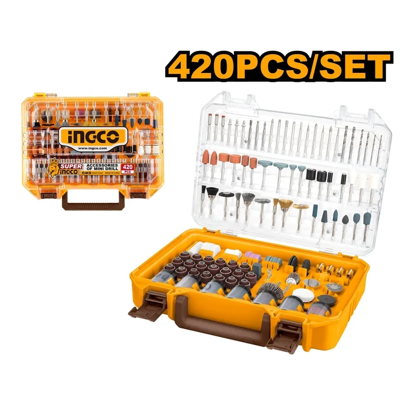 INGCO ชุดอุปกรณ์เครื่องเจียสายอ่อน 420 ชิ้น ครบชุด รุ่น AKMG4208