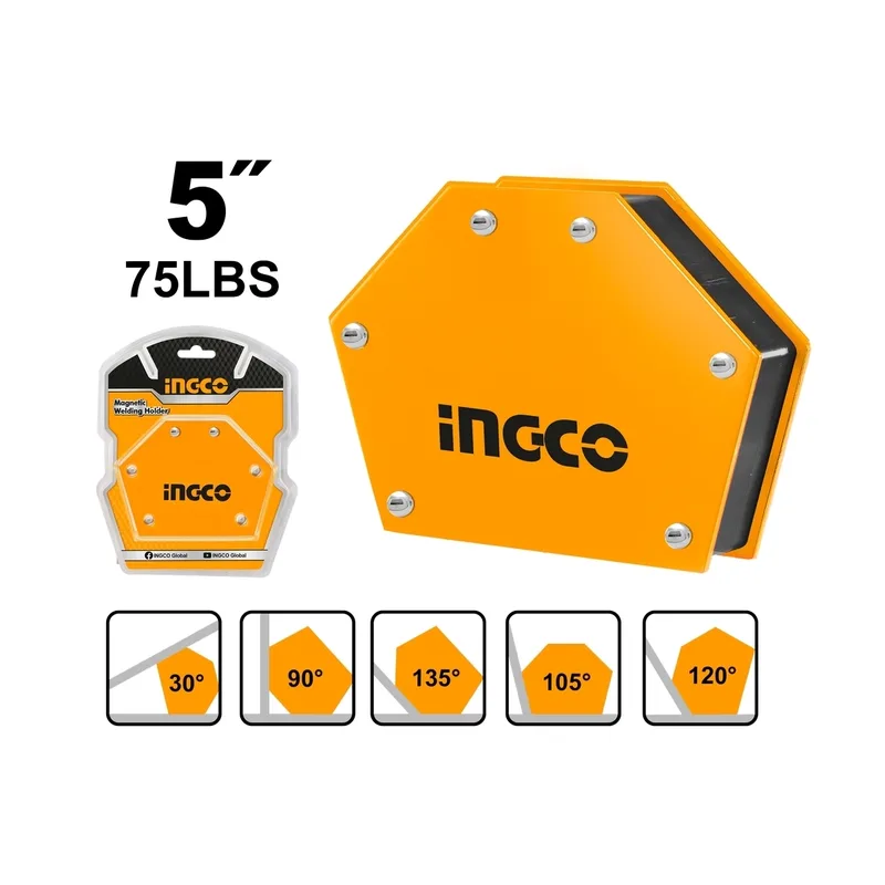 INGCO แม่เหล็กจับฉากหกเหลี่ยม 5" รุ่น AMWH75052