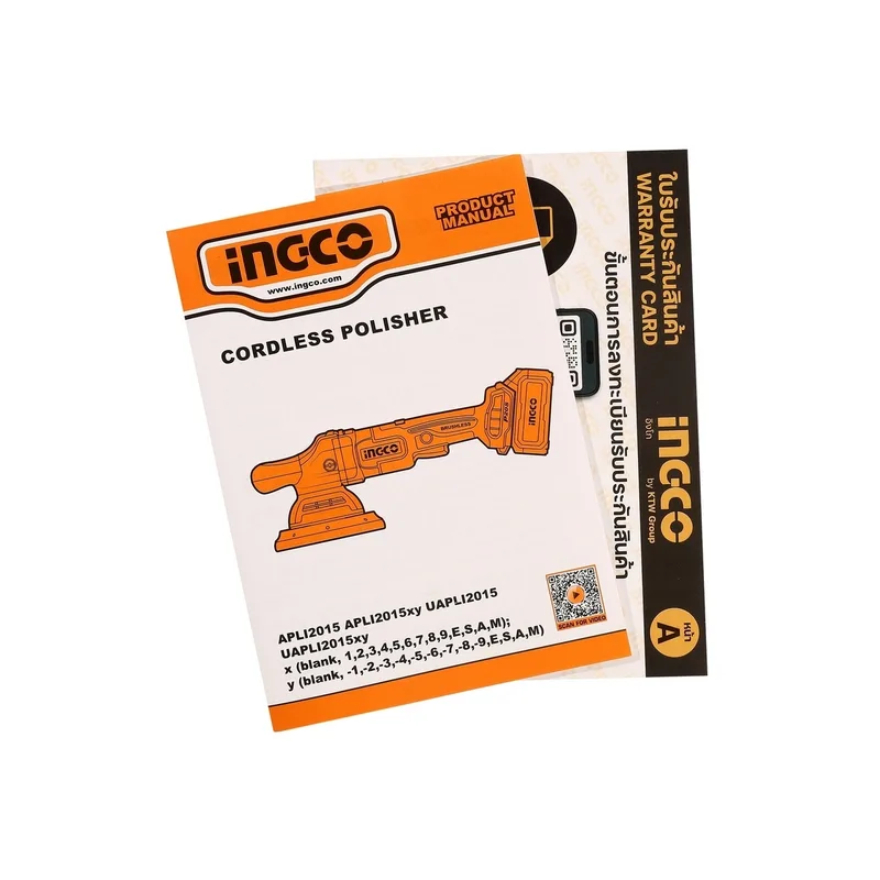 INGCO เครื่องขัดเงาไร้สาย Brushless 20V ขนาด 6" นิ้ว พร้อมแบต 4.0Ah x1 ก้อน รุ่น APLI20151 - Image 7