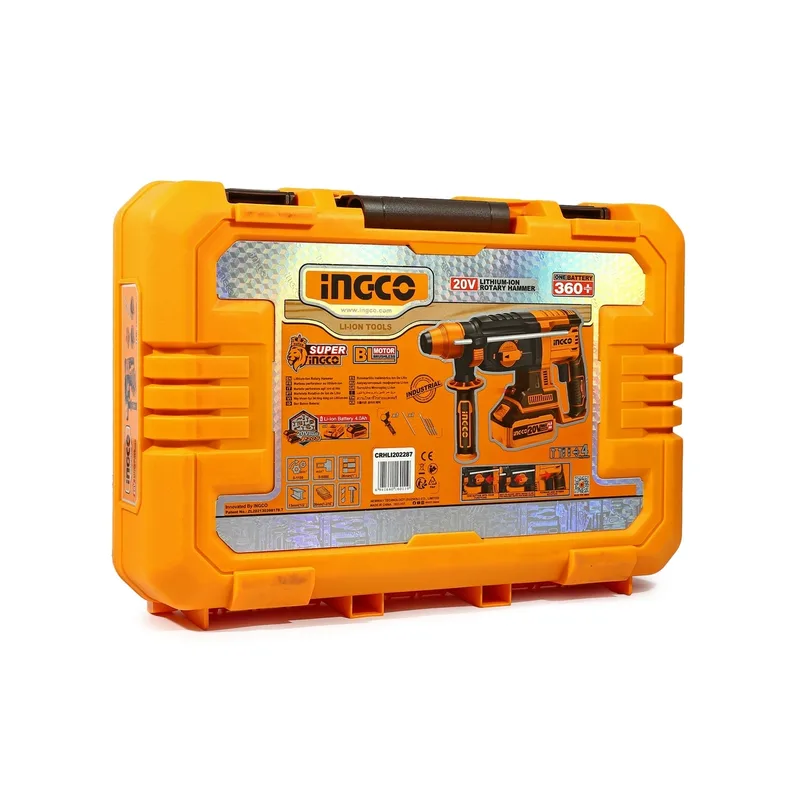 INGCO สว่านโรตารี่ไร้สาย Brushless 20V ขนาด 26 มม. พร้อมแบต 4.0Ah x2 ก้อน รุ่น CRHLI202287 - Image 8