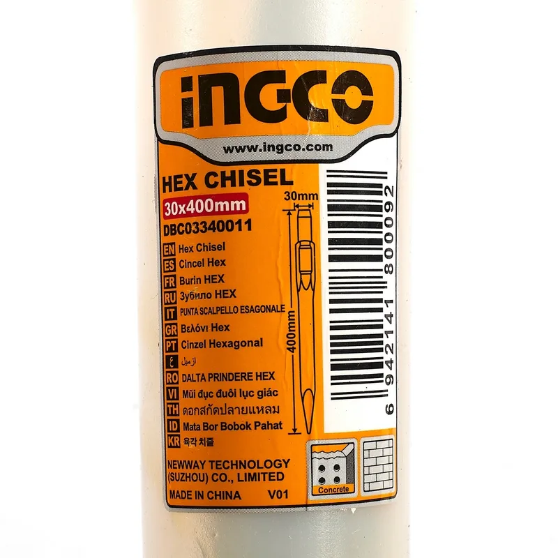 INGCO ดอกสกัดปากแหลม ก้านหกเหลี่ยม ขนาด 30x400 มม. รุ่น DBC03340011 - Image 4