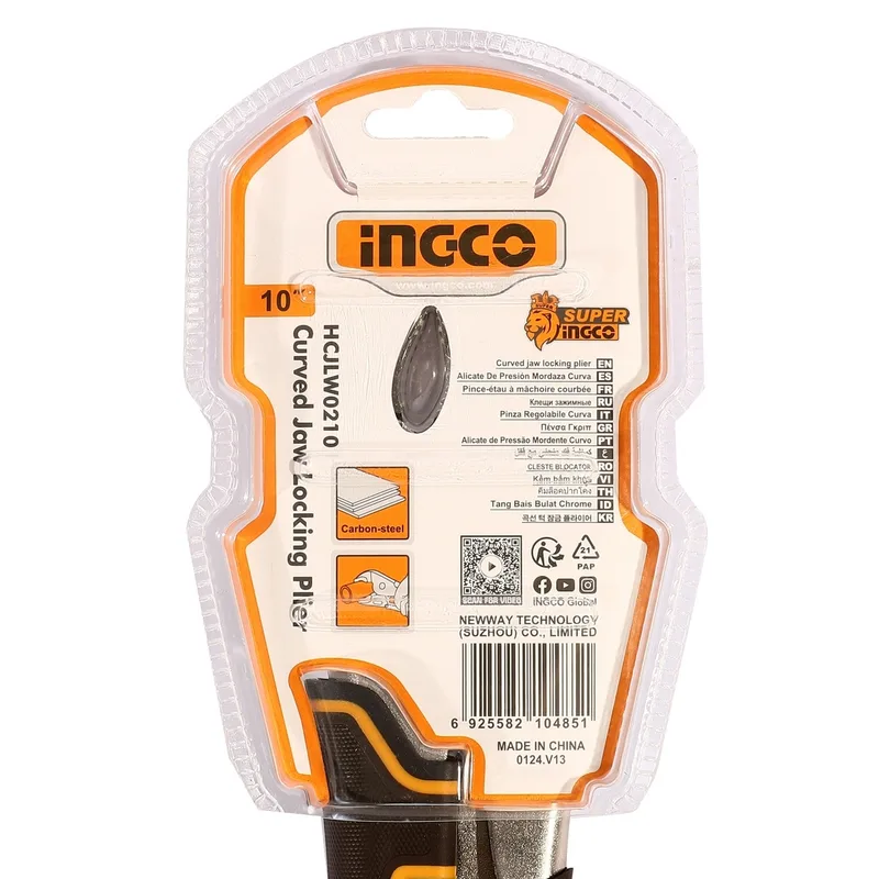 INGCO คีมล็อคปากโค้ง 10 นิ้ว รุ่น HCJLW0210 - Image 4