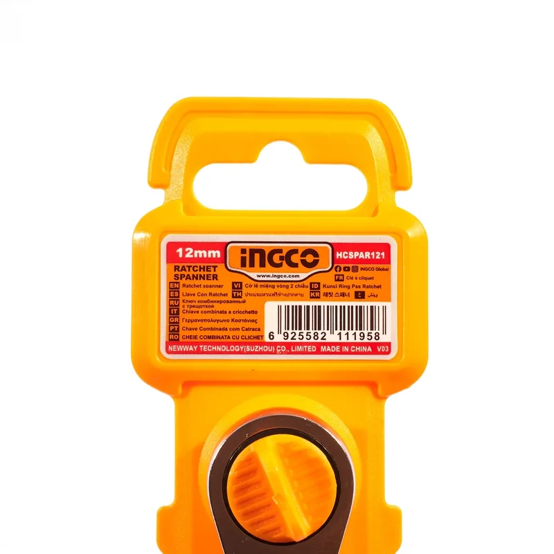 INGCO ประแจแหวนเกียร์ (Ratchet Wrench) เบอร์ 12 มม. เหล็ก CR-V รุ่น HCSPAR121 - Image 4