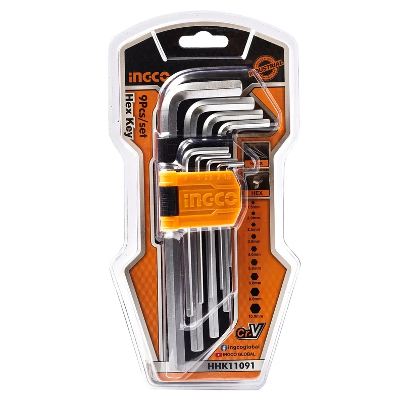 INGCO ประแจแอลหกเหลี่ยม 9 ชิ้น รุ่น HHK11091