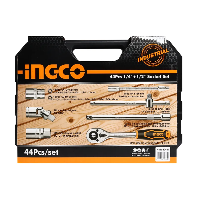 INGCO ชุดลูกบล็อก แกน 1/4 นิ้ว 44 ชิ้น รุ่น HKTS42441 - Image 3