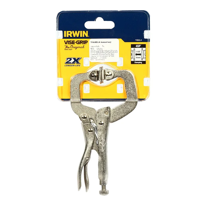 IRWIN คีมล็อคตัวซี (มีแผ่นรอง) VISE-GRIP ขนาด 4 นิ้ว รุ่น 4SP