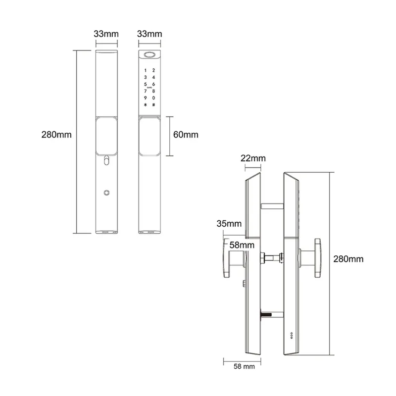 ISON DMS-9903BL ดิจิตอลล็อก สีดำด้าน - Image 4