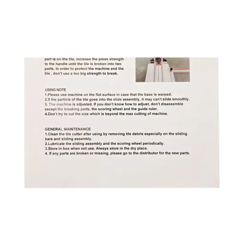 MARATHON B-02-1000Pแท่นตัดกระเบื้องบาร์คู่1000มม. - Image 8