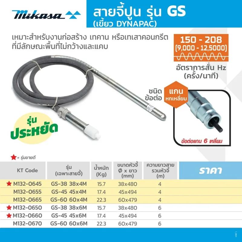 MIKASA สายจี้สวมเร็ว GS-45 45X6M รุ่นประหยัด - Image 6