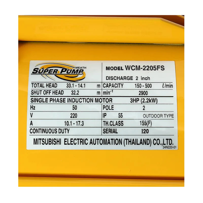 MITSUBISHI WCM-2205F-S ปั๊มหน้าแปลน 3HP 1เฟส - Image 5
