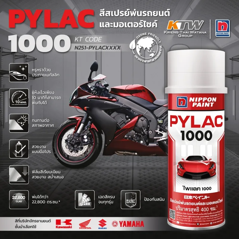 NIPPON PAINT ไพแลค 1000 สีรองพื้นสีดำ 217 - Image 3