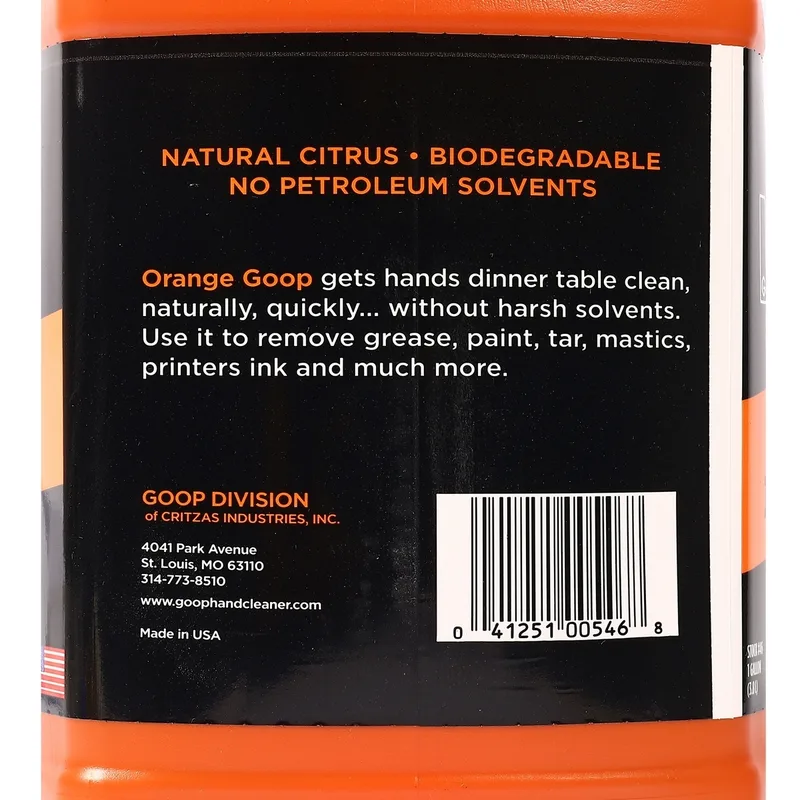 ORANGE GOOP เจลล้างมือชนิดไม่ต้องใช้นํ้า 3.78 ลิตร - Image 4
