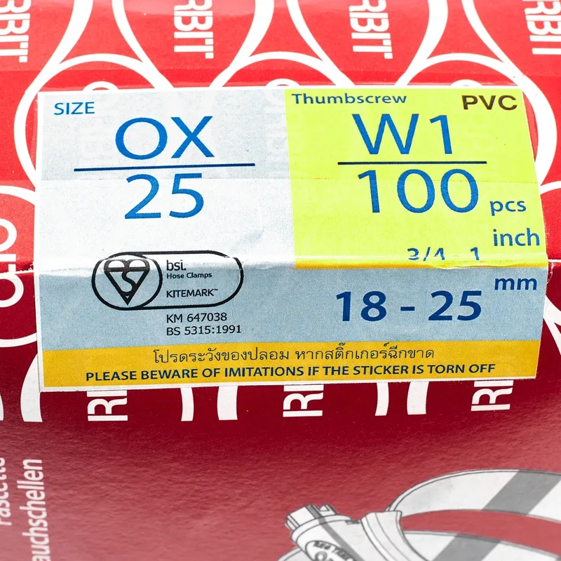ORBIT OBW1-OX-TH เข็มขัดรัดท่อ หางปลา 18-25มม. - Image 6