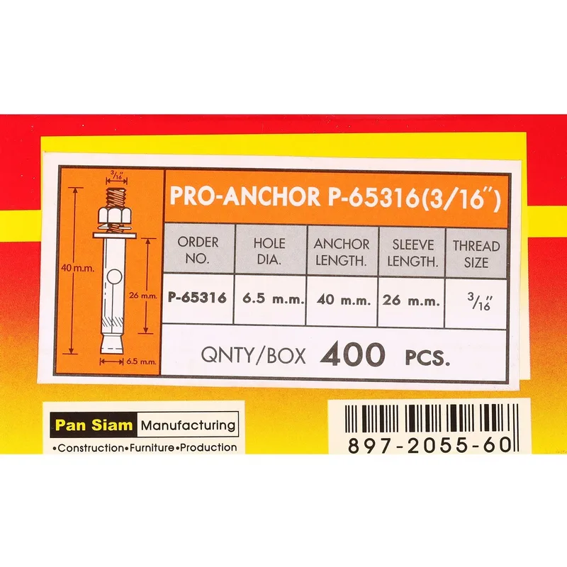 PANSIAM P-65316 พุ๊กเหล็ก ขนาดเกลียว 3/16" - Image 5