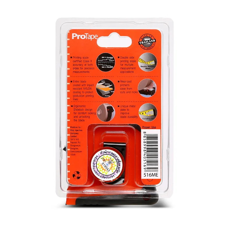 PROTAPE 0-516ME ตลับเมตร 5 ม. / 16 ฟุต หุ้มยางส้ม/ดำ - Image 6