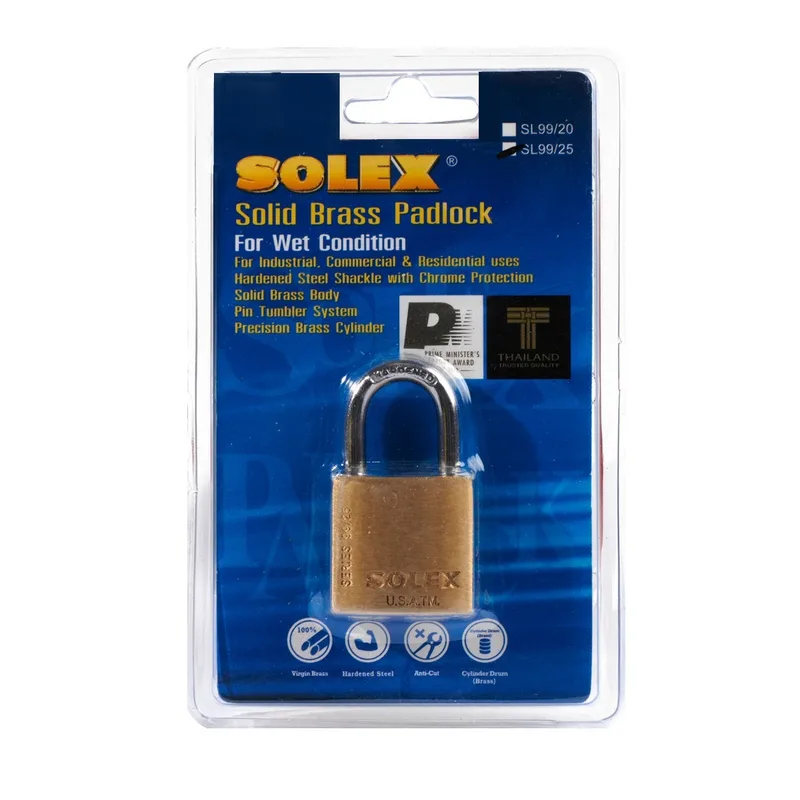 SOLEX กุญแจคล้อง รุ่น SL99 คอสั้น 25 MM