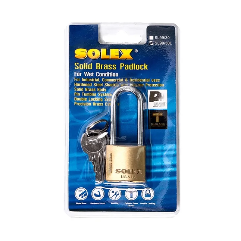 SOLEX กุญแจคล้อง รุ่น SL99 คอยาว L30 MM