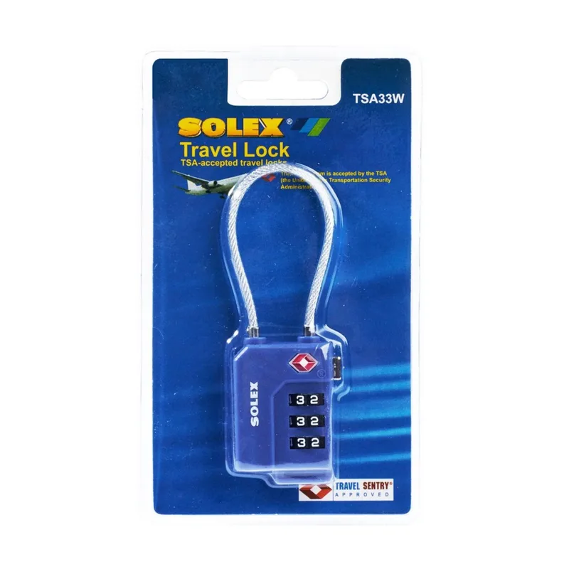 SOLEX กุญแจรหัส TSA รุ่น TSA33W #สีน้ำเงิน