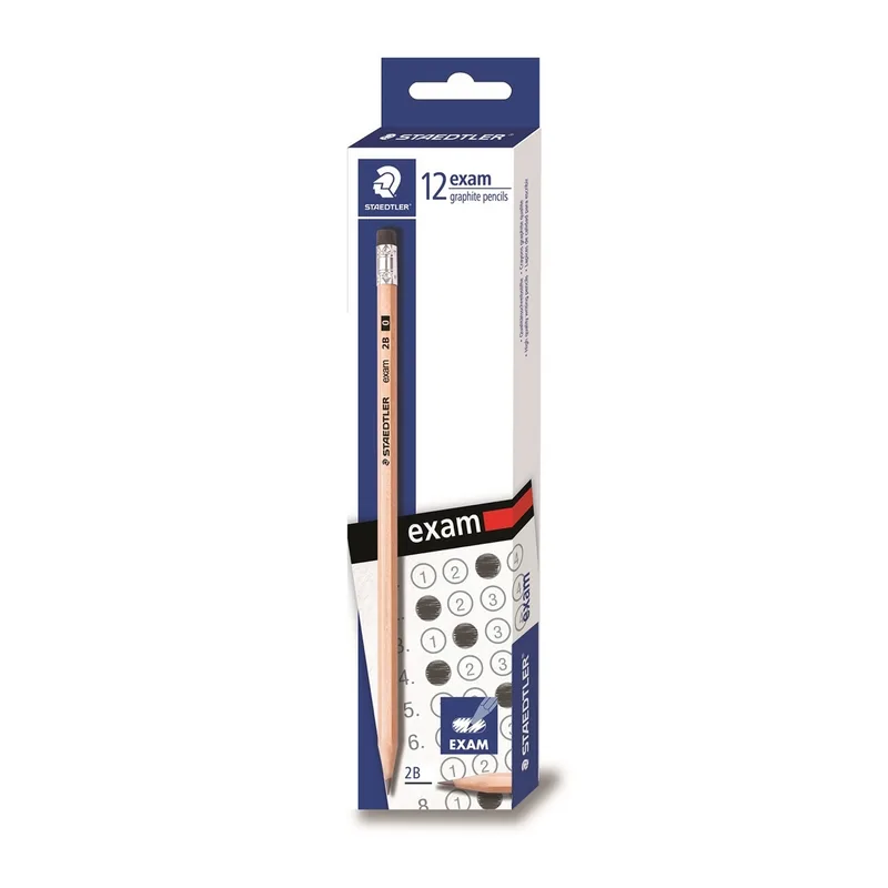 STAEDTLER ดินสอดำ 2B รุ่น EXAM ด้ามลายไม้ (1 โหล)