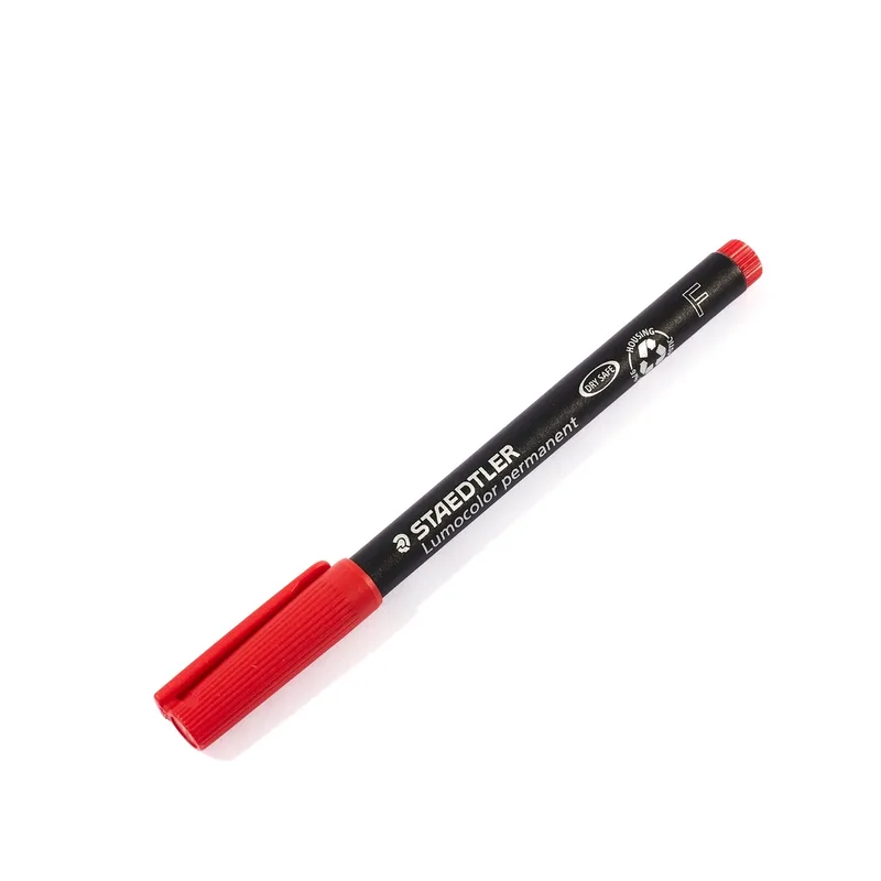 STAEDTLER 318-2 ปากกาเขียนแผ่นใส 0.6 มม.(F) สีแดง