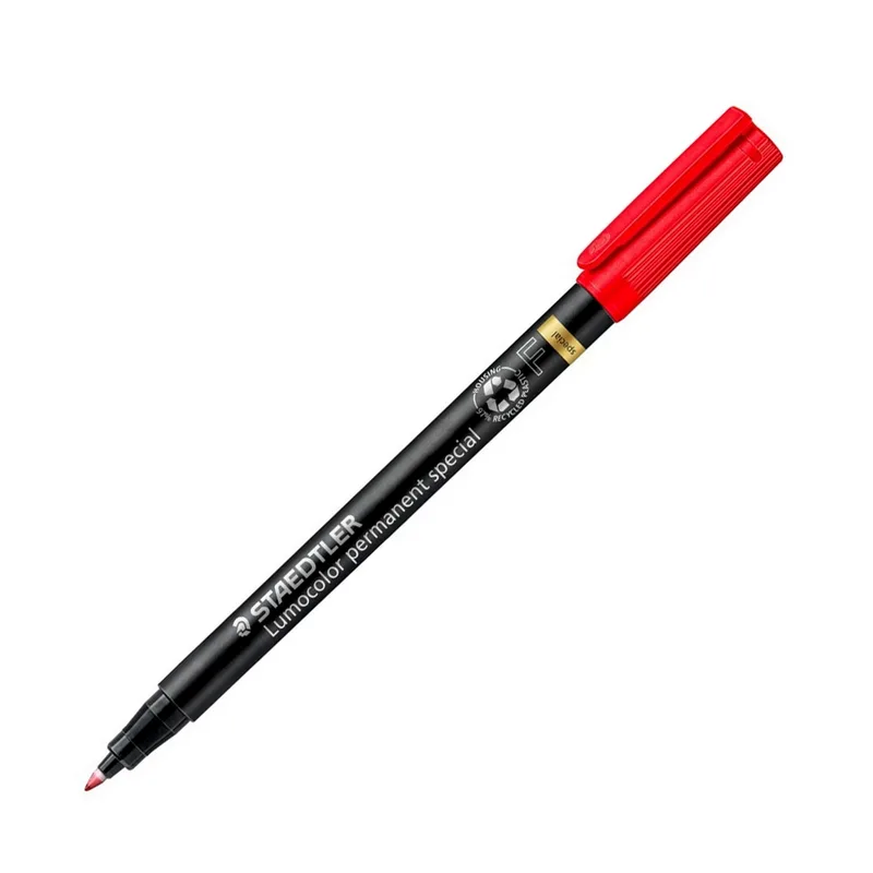 STAEDTLER 319F-2ปากกาเขียนแผ่นใสหมึกพิเศษ0.6มม.แดง
