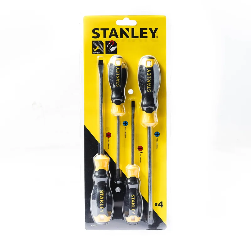 STANLEY STMT66671 ชุดไขควงด้ามยาง4ชิ้น แฉก-แบน