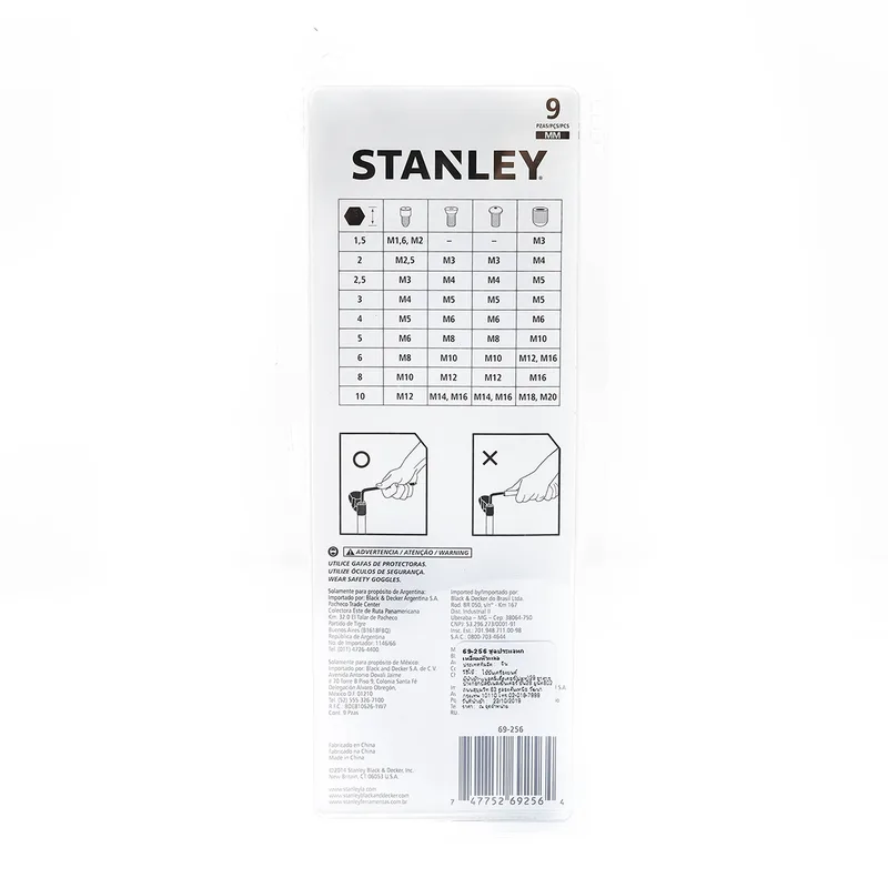 STANLEY 69-256 ชุดประแจ6เหลี่ยม+บอล9ชิ้น1.5-10มม - Image 2
