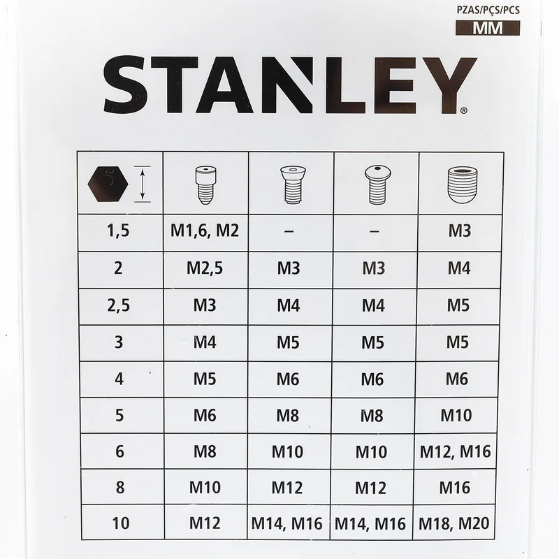 STANLEY 69-256 ชุดประแจ6เหลี่ยม+บอล9ชิ้น1.5-10มม - Image 3