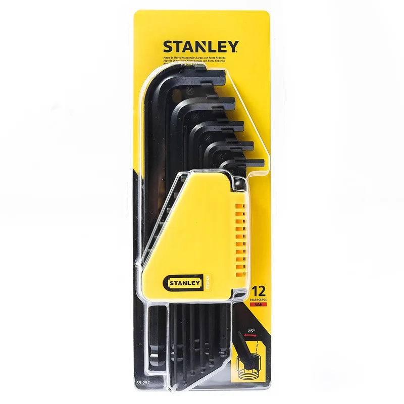 STANLEY 69-257ชุดประแจ6เหลี่ยมบอล12ชิ้น1/16-3/8"