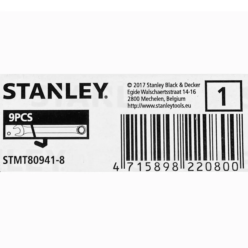 STANLEY CWBชุดประแจแหวนข้างฯ 9ชิ้น 8-17มม ซองผ้า - Image 4