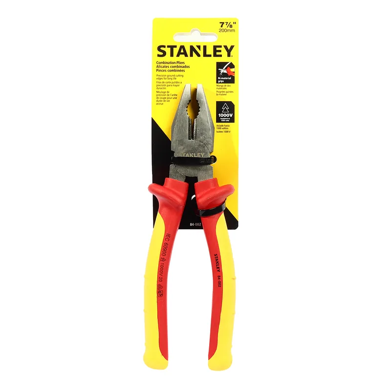 STANLEY 84-002 คีมปากตรง/จิ้งจก หุ้มฉนวน 200มม.