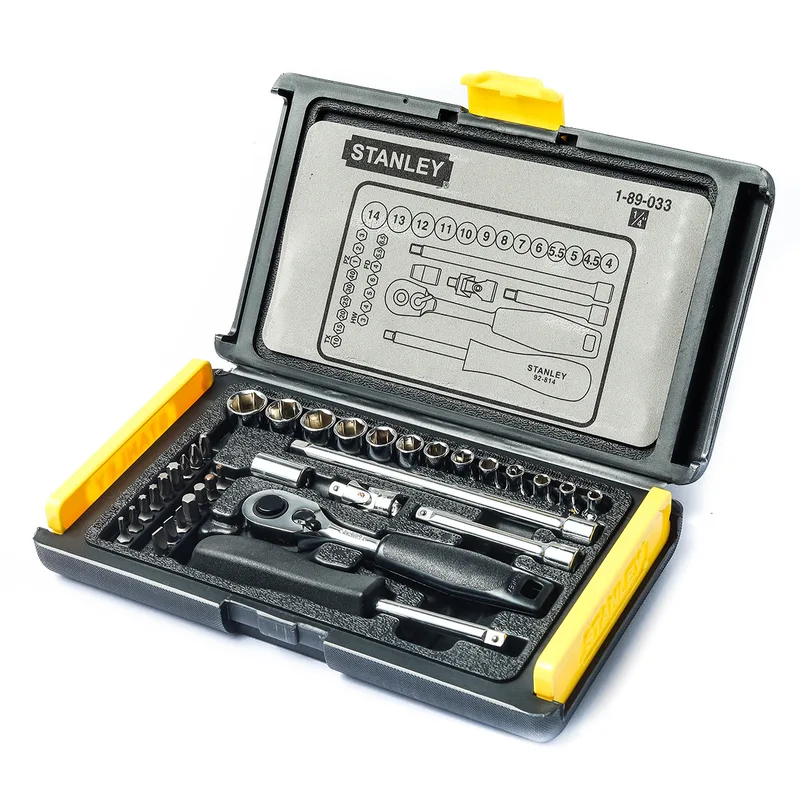 STANLEY 89-033 ชุดบ็อกซ์6PT 1/4" 35ชิ้น 4-14มม.