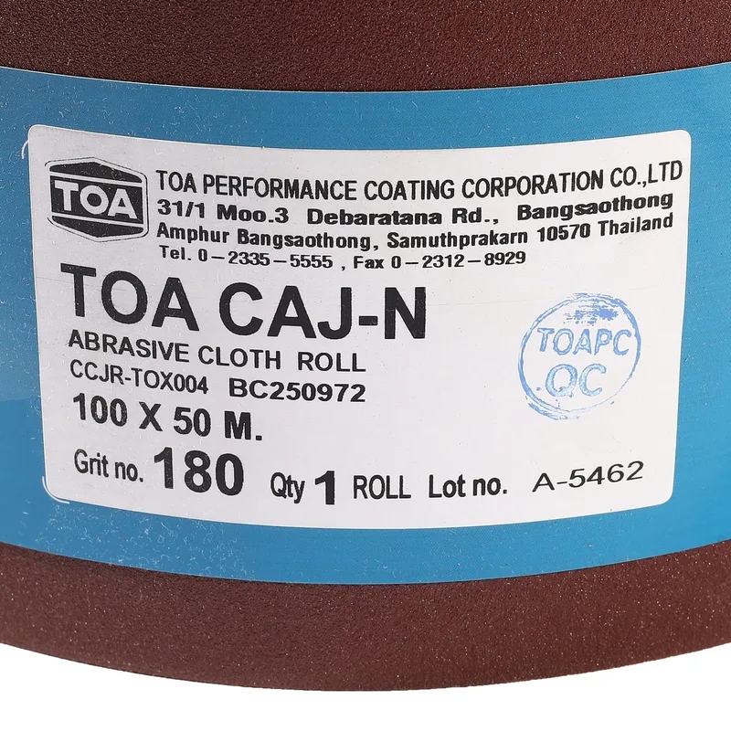 TOA CAJ-N ผ้าทรายม้วน ผ้านิ่ม 4"X50 เมตร#180 - Image 4
