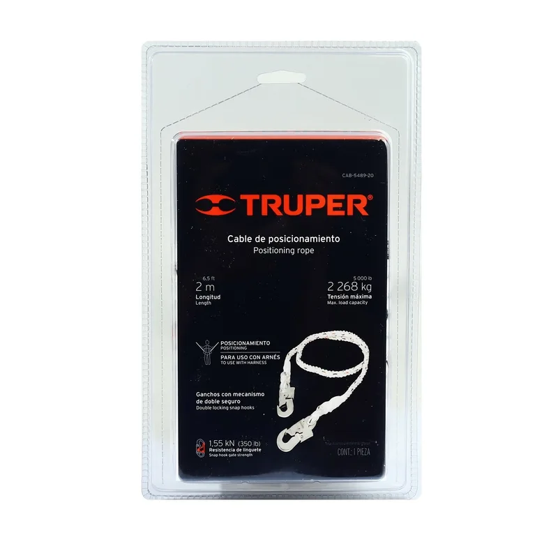 TRUPER เชือกนิรภัยสีขาว 6.5 ฟุต รุ่น 14436 แรงดึงสูงสุด 2,200 กก. ความยาว 2 เมตร