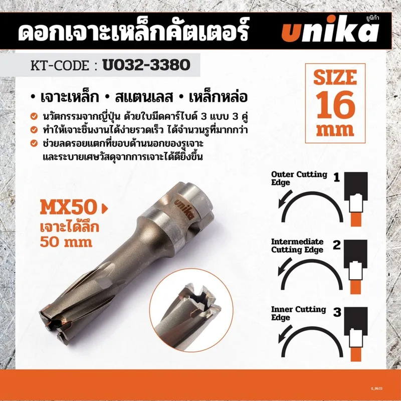 UNIKA ดอกเจาะเหล็กคัตเตอร์ ขนาด 16x50 มม. รุ่น META-CORE MAX - Image 5