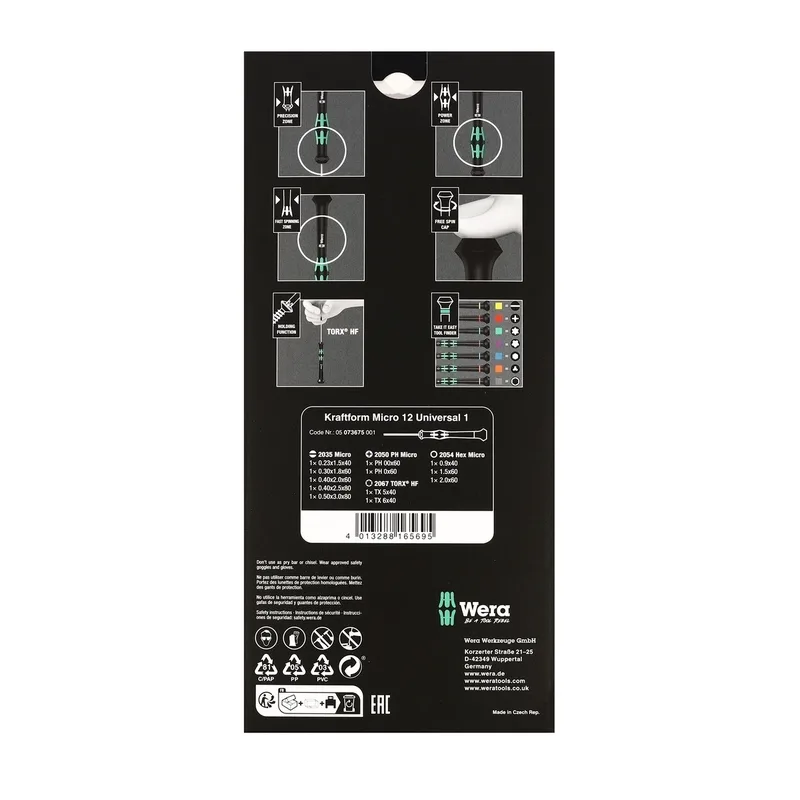 WERA ชุดไขควง Kraftform Micro12Universal รุ่น 05073675001 - Image 7