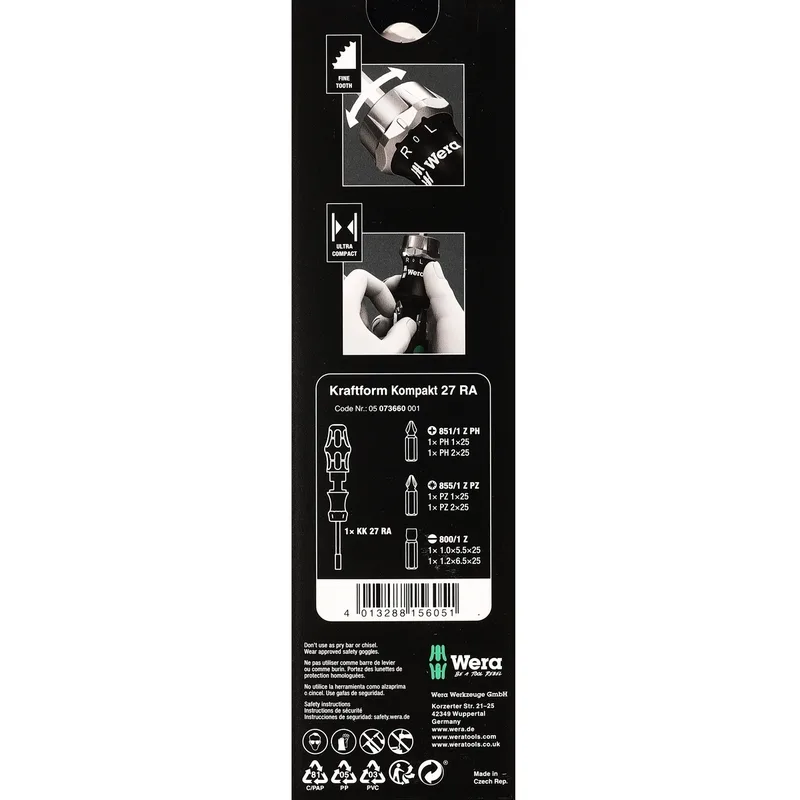 WERA ไขควงก๊อกแก๊ก Kraftform Kompakt 27 RA 1 รุ่น 05073660001 - Image 9
